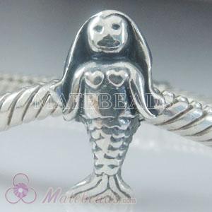 Mermaid Charm bead European Italian charms Sterling Silver Troll