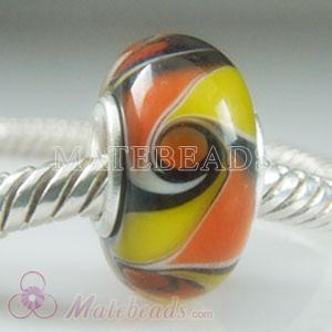 Lampwork Glass Beads with 925 sterling silver single core