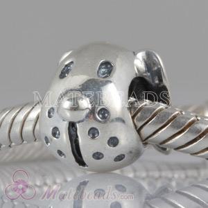 Antique silver adorable dog beads