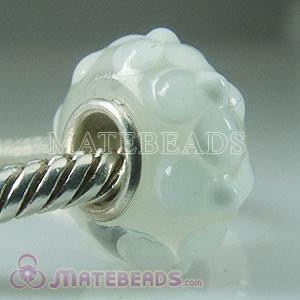 Lampwork Glass White Pastel Bud Beads