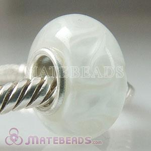 White Lampwork Glass Beads