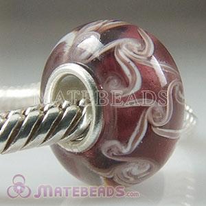 Brown Swirl Lampwork Glass Beads