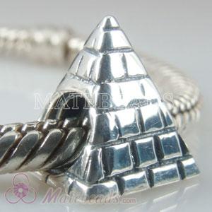 European sterling silver Egypt pyramid bead charms