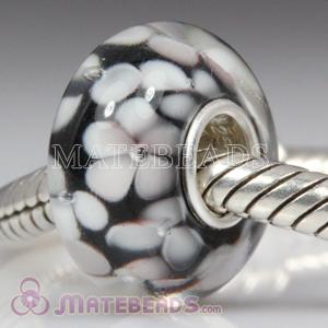 Lampwork glass white bouquet beads