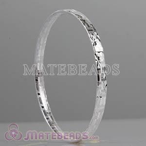 Sterling silver 5mm engraved pattern bangle bracelet