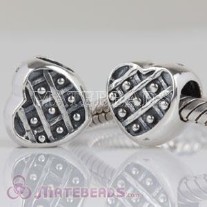 Largehole Jewelry style Crisscross Heart charm beads