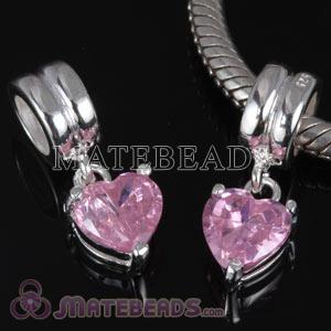 Sterling Silver Pink Heart Charms