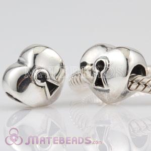 European Style Sterling Silver Key Heart Beads