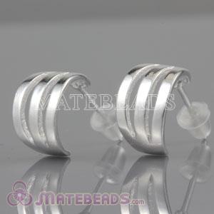 925 Sterling Silver Plain Fashion Stud Earrings