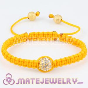 Fashion Sambarla Yellow Macrame Bracelet Wholesale Gold Crystal Beads