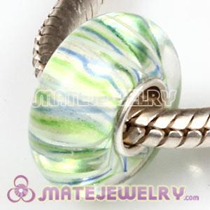 Top Class European Ribbon Glass Bead With 925 Silver Core