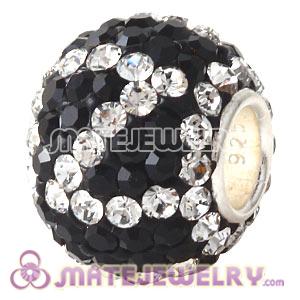 10X13 European Letter Z Charms Bead With 130pcs Austrian Crystal 925 Silver Core