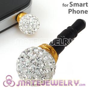 10mm White Czech Crystal Ball Plugy Headphone Jack Accessories