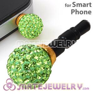 10mm Olivine Czech Crystal Ball Plugy Headphone Jack Accessories