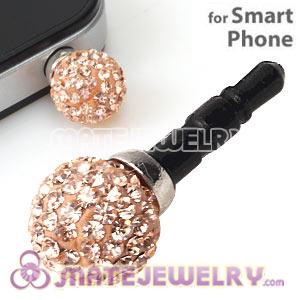 10mm Rose Czech Crystal Ball Cute Plugy Earphone Jack Accessory