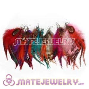 Wholesale 120 Pair Per Bag Multi Colored Long Colorful Feather Earrings 