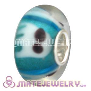 Handmade European Blue Squid Glass Beads In 925 Silver Single Core