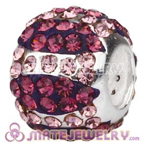 925 Sterling Silver Charm Beads With Austrian Crystal 