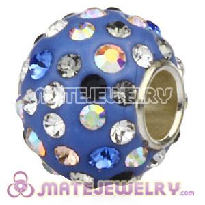 10X13 Charm European Beads With Austrian Crystal In 925 Silver Core
