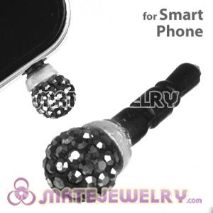 8mm Grey Czech Crystal Ball Plugy Headphone Jack Accessories