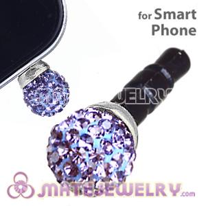 8mm Lavender Czech Crystal Ball Plugy Headphone Jack Accessories
