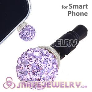 8mm Lavender Czech Crystal Ball Plugy Headphone Jack Accessories