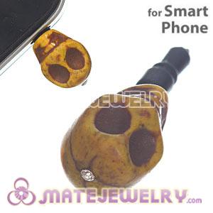 Wholesale 11×12mm Turquoise Skull Earphone Jack Plug For iPhone 