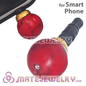 10mm Red Coral Mobile Earphone Jack Plug Fit iPhone 