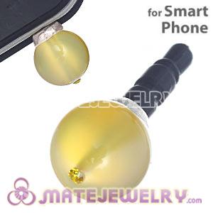 10mm Yellow Agate Mobile Earphone Jack Plug Fit iPhone 