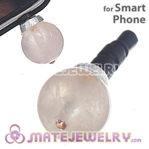 10mm Pink Agate Mobile Earphone Jack Plug Fit iPhone 