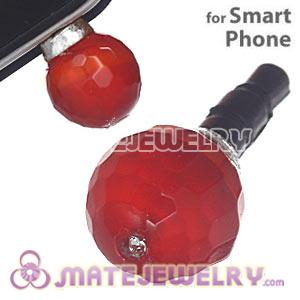 10mm Red Agate Mobile Earphone Jack Plug Fit iPhone 
