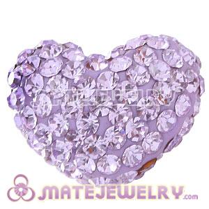 Pave Violet Austrian Crystal Heart Beads Earrings Component Findings 