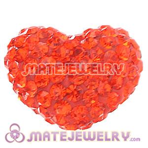 Pave Red Austrian Crystal Heart Beads Earrings Component Findings 