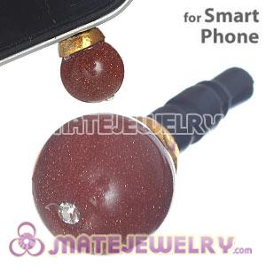 8mm Golden Stone Mobile Earphone Jack Plug Fit iPhone 