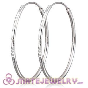 Wholesale 35mm Sterling Silver Hoop Earrings European Beads Compatible