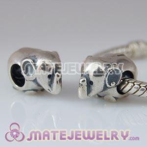European sterling silver elephant beads