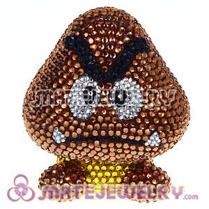 Cute 3D Bling Crystal Goomba Absorbable Doll For iPhone Cases 
