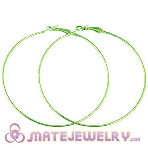 Wholesale 70mm Plated Green Basketball Wives Plain Hoop Earrings