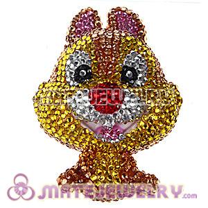 Cute 3D Bling Crystal Squirrel Absorbable Doll For iPhone Cases 