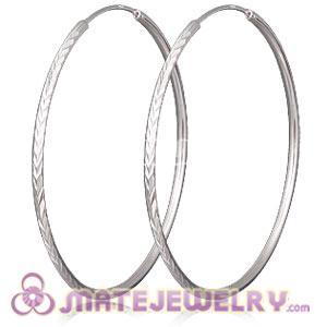 Wholesale 55mm Sterling Silver Hoop Earrings European Beads Compatible