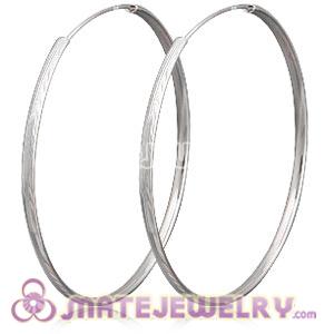Wholesale 75mm Sterling Silver Hoop Earrings European Beads Compatible