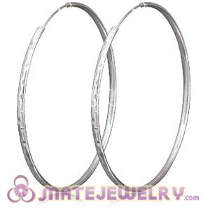 Wholesale 75mm Sterling Silver Hoop Earrings European Beads Compatible
