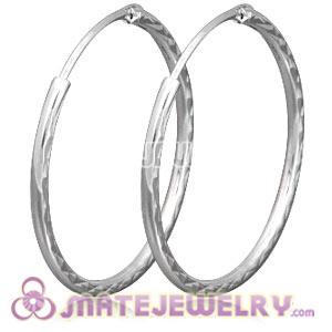 Wholesale 25mm Sterling Silver Hoop Earrings European Beads Compatible