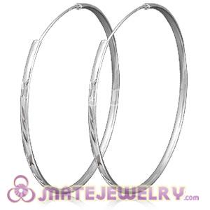 Wholesale 65mm Sterling Silver Hoop Earrings European Beads Compatible