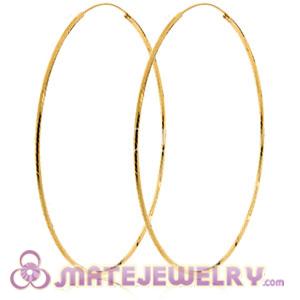 Wholesale 75mm Gold Plated ng Silver Hoop Earrings European Beads Compatible