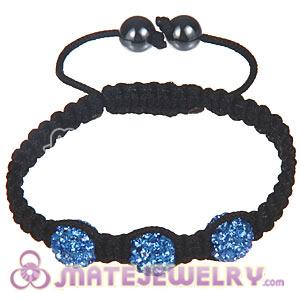 Wholesale Bargain Price Handmade Pave Blue Crystal Macrame Bracelets