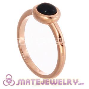 Wholesale Rose Gold Plated Cabochon Pearl Ring Upon Ring 