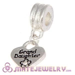 Silver Plated European Dangle Grand Daughter Heart Charm Beads Wholesale 