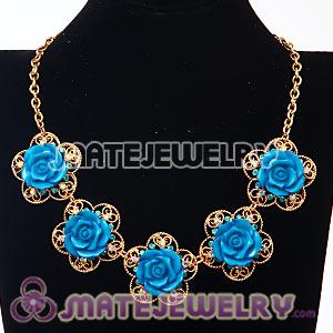 New Fashion Crystal Rose Flower Choker Collar Necklace Wholesale