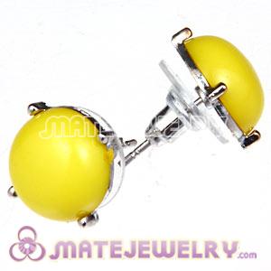 Fashion Silver Plated Yellow Bubble Stud Earring Wholesale